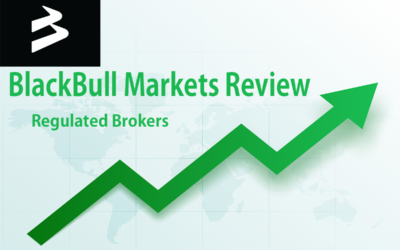 Graphic featuring the BlackBull Markets logo and an upward trending green arrow with the text 'BlackBull Markets Review'.