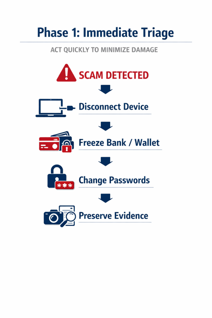 What to Do After Being Scammed Online and Losing Money: The Ultimate 2026 Guide 1 Scammed online what to doBitcoin Scam Watch